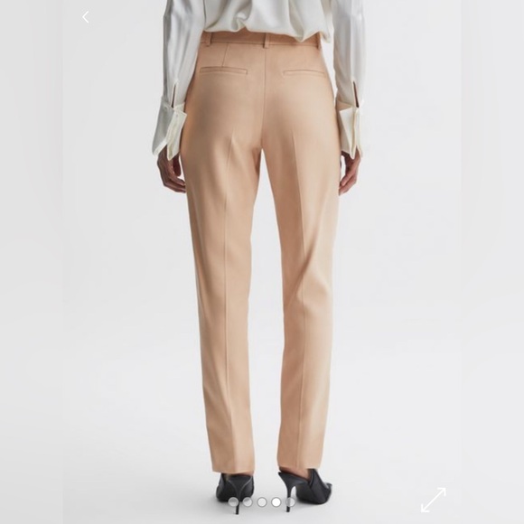 Reiss Ember slim-fit high-rise trousers, Size 38, camel - Picture 2 of 7